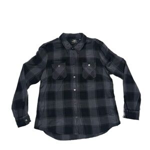 Harley Davidson Black Plaid Long Sleeve Button-Up